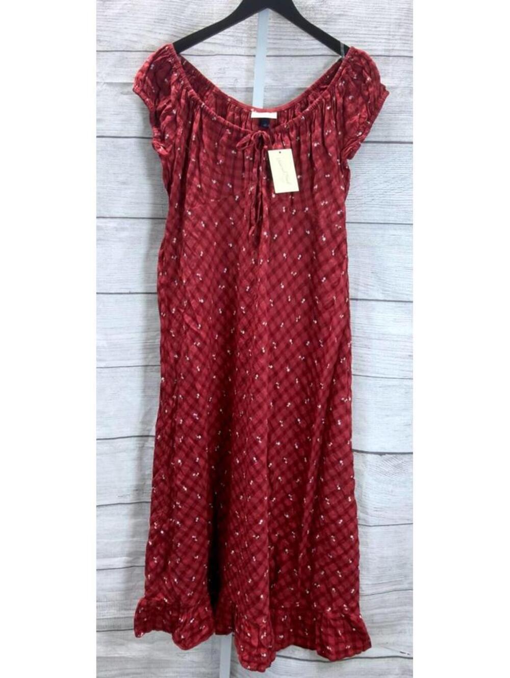 Universal Thread Red Floral Textured Maxi Dress Women Size Large